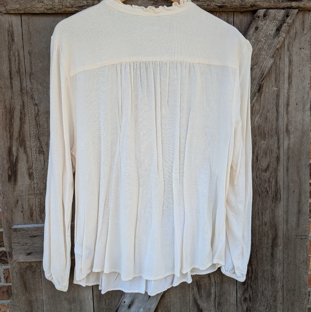 Torrid Royal Slub Peasant Long Sleeve Top - Size 2 - Picture 6 of 6